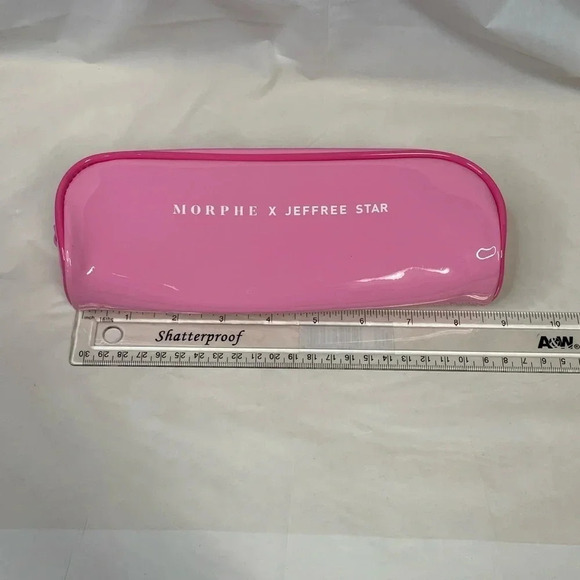 Morphe X Jeffree Star Pink Vinyl Makeup Brush Pouch Bag 9”W x 3.5”H - Picture 5 of 5